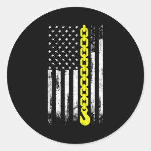 Tow Truck Driver thin yellow line USA flag gift Ronde Sticker