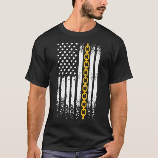 Tow Truck Driver US Flag Wrecker Thin Yellow T-shirt (Voorkant)