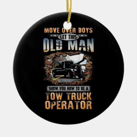Tow Truck Operator Keramisch Ornament (Voorkant)