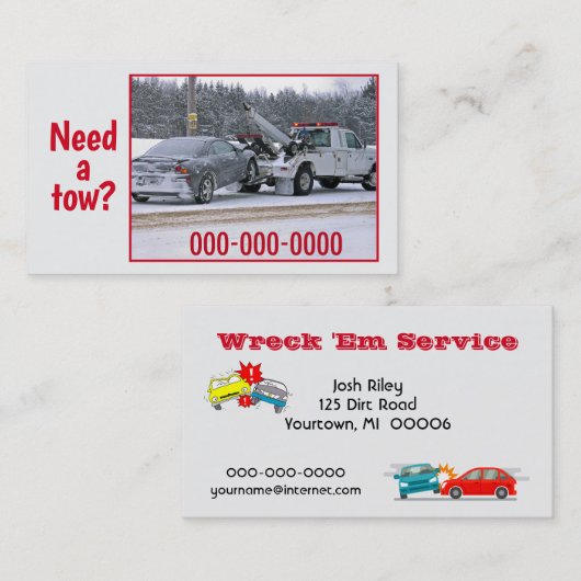 Tow Truck Service Visitekaartje (Voorkant / Achterkant)