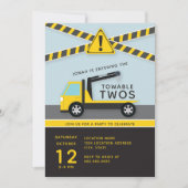 Towable Twos/Construction Second Birthday Kaart (Voorkant)