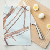 Towee Bunting Audubon Black en Oranje Song Birds Theedoek (Quarter Fold)