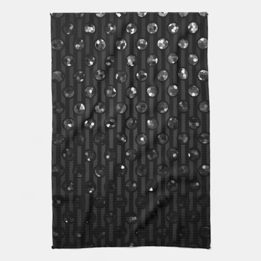 Towel Black Sparkley Jewels Theedoek (Verticaal)