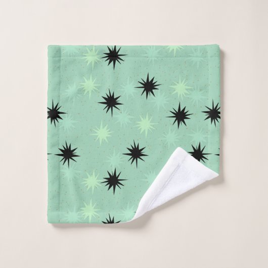Towel set atoomJade en Mint Starbursts Bad Handdoek (Wasdoekje)