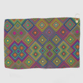 Towel with a vibrant geometric pattern  golfhanddoek (Horizontaal)