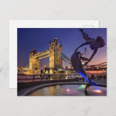 Tower Bridge à la carte postale de nuit (Devant / Derrière)
