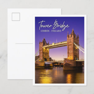 Tower Bridge bij de rivier de Theems in Londen, En Briefkaart