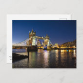 Tower Bridge bij nacht, Londen UK Briefkaart (Voorkant / Achterkant)