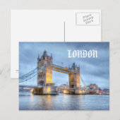 Tower Bridge, carte postale Londres (Devant / Derrière)