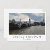 Tower Bridge en Big Ben, avond, Londen, Engeland Briefkaart (Voorkant / Achterkant)