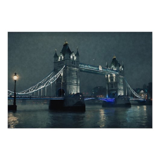 Tower Bridge en London Fog Perfect Poster (Voorkant)