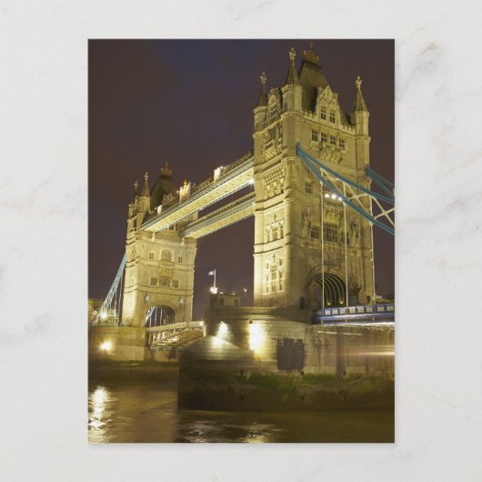 Tower Bridge en River Thames bij de schemering, Lo Briefkaart (Voorkant)