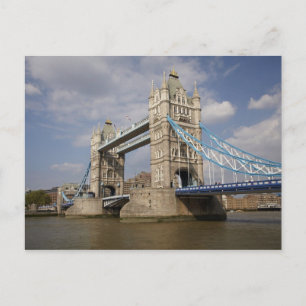 Tower Bridge en rivier de Theems, Londen, Briefkaart