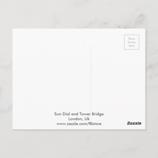 Tower Bridge et Sun Dial, Londres, carte postale b (Dos)