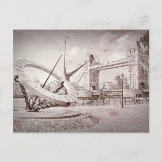 Tower Bridge et Sun Dial, Londres, carte postale b (Devant)