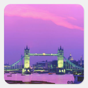 Tower Bridge, Londen, Engeland 2 Vierkante Sticker