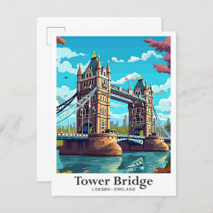 Tower Bridge Londen Engeland reisillustratie Briefkaart