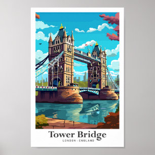 Tower Bridge Londen Engeland reisillustratie Poster