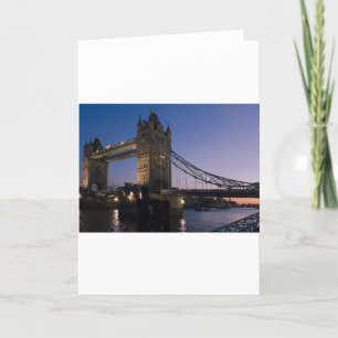 Tower Bridge Londen Engeland Water Nacht Stad Kaart