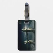 Tower Bridge London in Night Fog Bagagelabel (Achterkant verticaal)