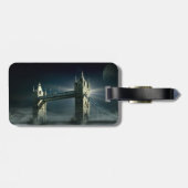 Tower Bridge London in Night Fog Bagagelabel (Achterkant horizontaal)