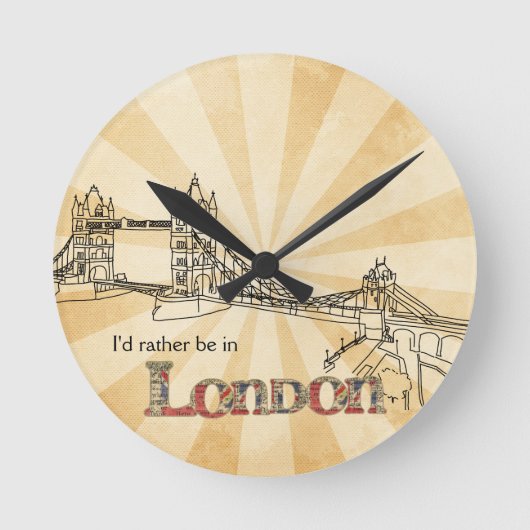 Tower Bridge London Wall Clock Ronde Klok (Voorkant)