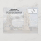 Tower Bridge, Londres, Angleterre Carte postale (Dos)