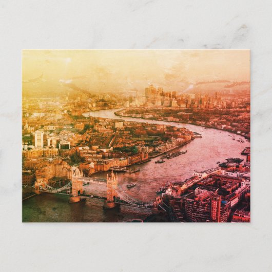 TOWER BRIDGE & RIVER THAMES AERIAL UITZICHT - LOND BRIEFKAART (Voorkant)