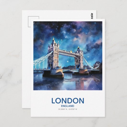 Tower Bridge Under the Stars - Londen, Engeland Briefkaart (Voorkant / Achterkant)