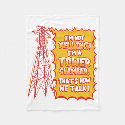 Tower Climber Industrial Climber Sticker Fleece Deken (Voorkant)