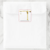 Tower Crane Drivers hoog Vierkante Sticker (Tas)