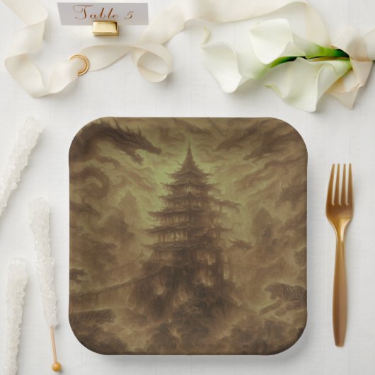 Tower Fire Papieren Bordje (Huwelijk)