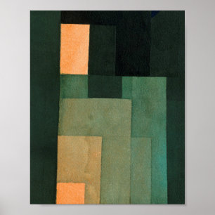 Tower in het Oranje en Groen: Paul Klee 1922 Poster
