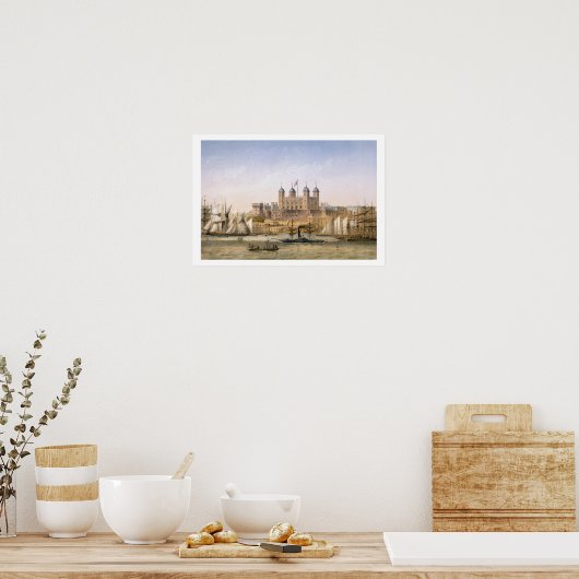 Tower of London, c.1862 (kleurenlitho) Poster (Keuken)