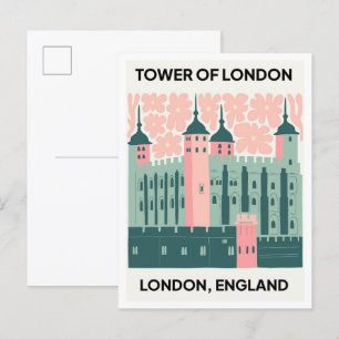 Tower of London Engeland abstracte reizen bloemsie Briefkaart