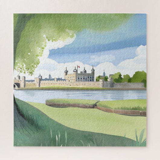 Tower of London | Het landschap van de Britse Wate Legpuzzel (Verticaal)