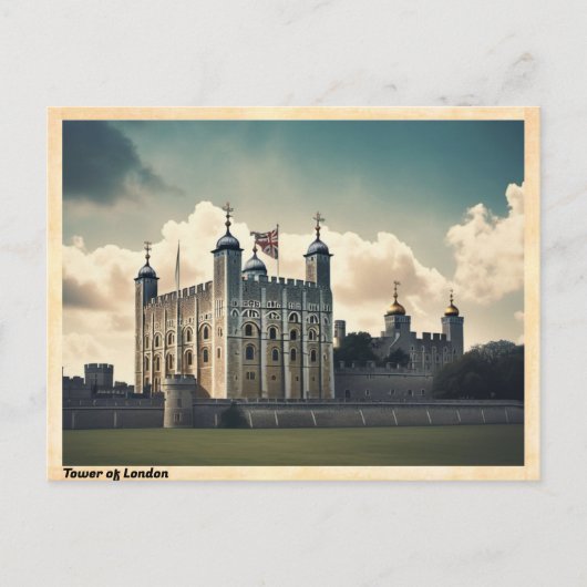 Tower of London Vintage Reizen Briefkaart (Voorkant)