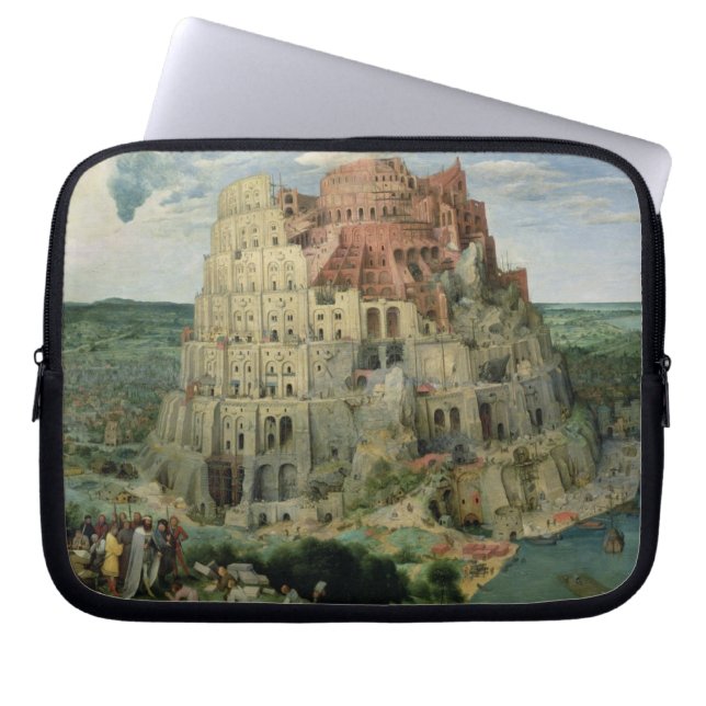 Tower van Babel, 1563 (olie op het paneel) Laptop Sleeve (Voorkant)