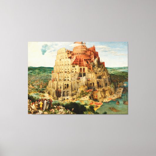 Tower van Babel door Peter Bruegel de Ouder Canvas Afdruk (Voorkant)