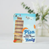 Tower van de  vakantie van Pisa. Briefkaart (Staand voorkant)