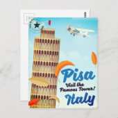 Tower van de  vakantie van Pisa. Briefkaart (Voorkant / Achterkant)