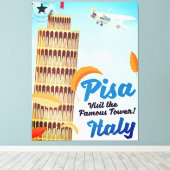 Tower van de vakantie van Pisa. Canvas Afdruk (Insitu (Houten vloer))