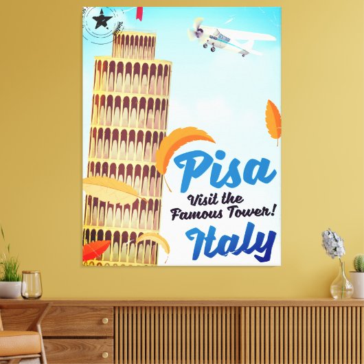 Tower van de  vakantie van Pisa. Canvas Afdruk (Insitu (Woonkamer))