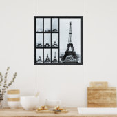 Tower van Gustav Eiffel in aanbouw Poster (Keuken)
