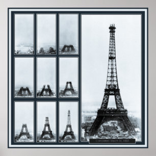 Tower van Gustav Eiffel in aanbouw Poster