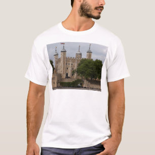 Tower van Londen Engeland van over de rivier T-shirt