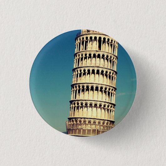 Tower van Pisa Ronde Button 3,2 Cm (Voorkant)