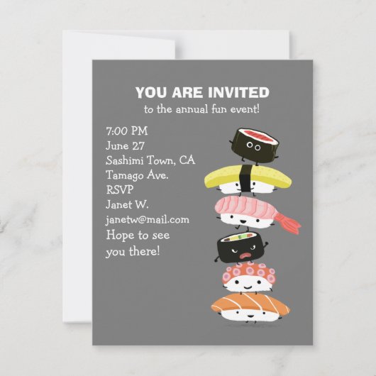 Tower van Sushi - Een ruggengraat van Fun Sushi Fr Kaart (Voorkant)