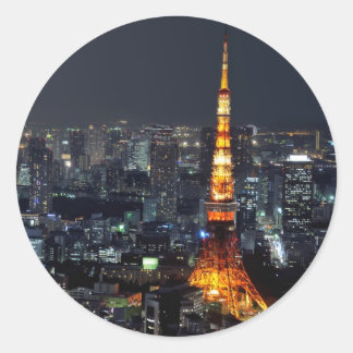 Tower van Tokio bij nacht : Ronde Sticker