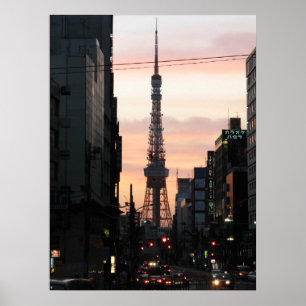 Tower - zondzonnettoren van Tokio 東 ワ ー 日 京 タ の Poster